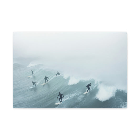 Surfers Riding Epic Waves - Surf Wall Art - Aestheticanvas