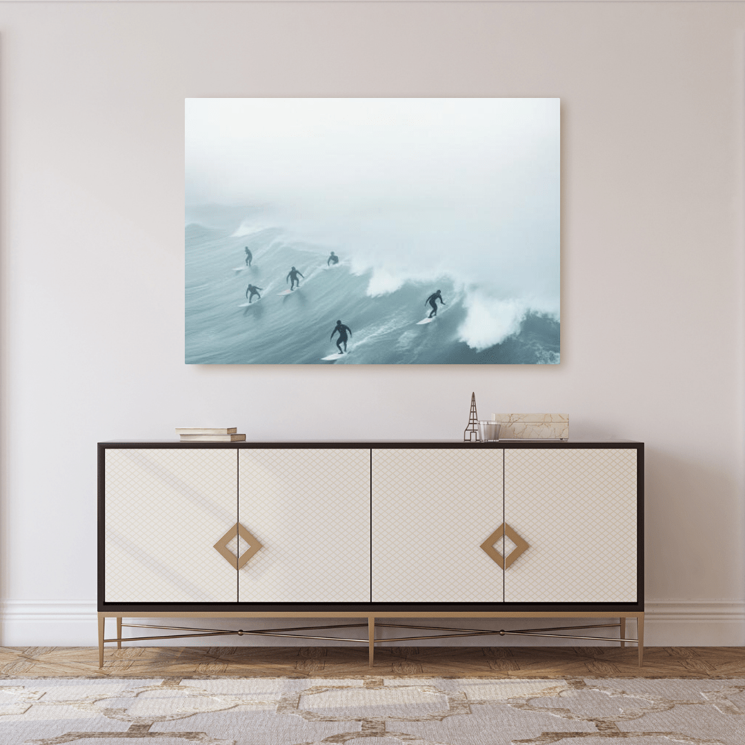 Surfers Riding Epic Waves - Surf Wall Art - Aestheticanvas