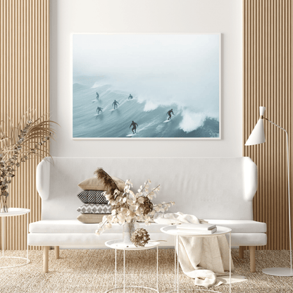 Surfers Riding Epic Waves - Surf Wall Art - Aestheticanvas