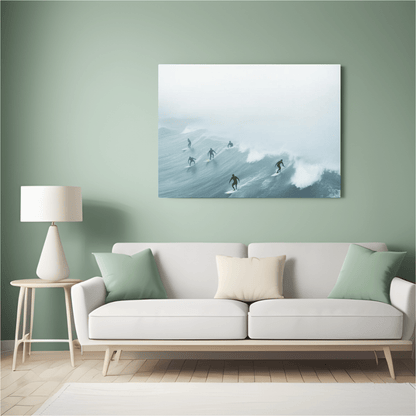 Surfers Riding Epic Waves - Surf Wall Art - Aestheticanvas