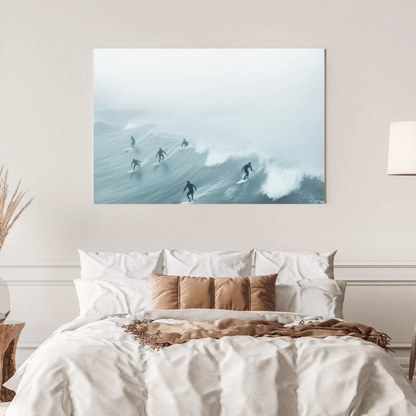 Surfers Riding Epic Waves - Surf Wall Art - Aestheticanvas