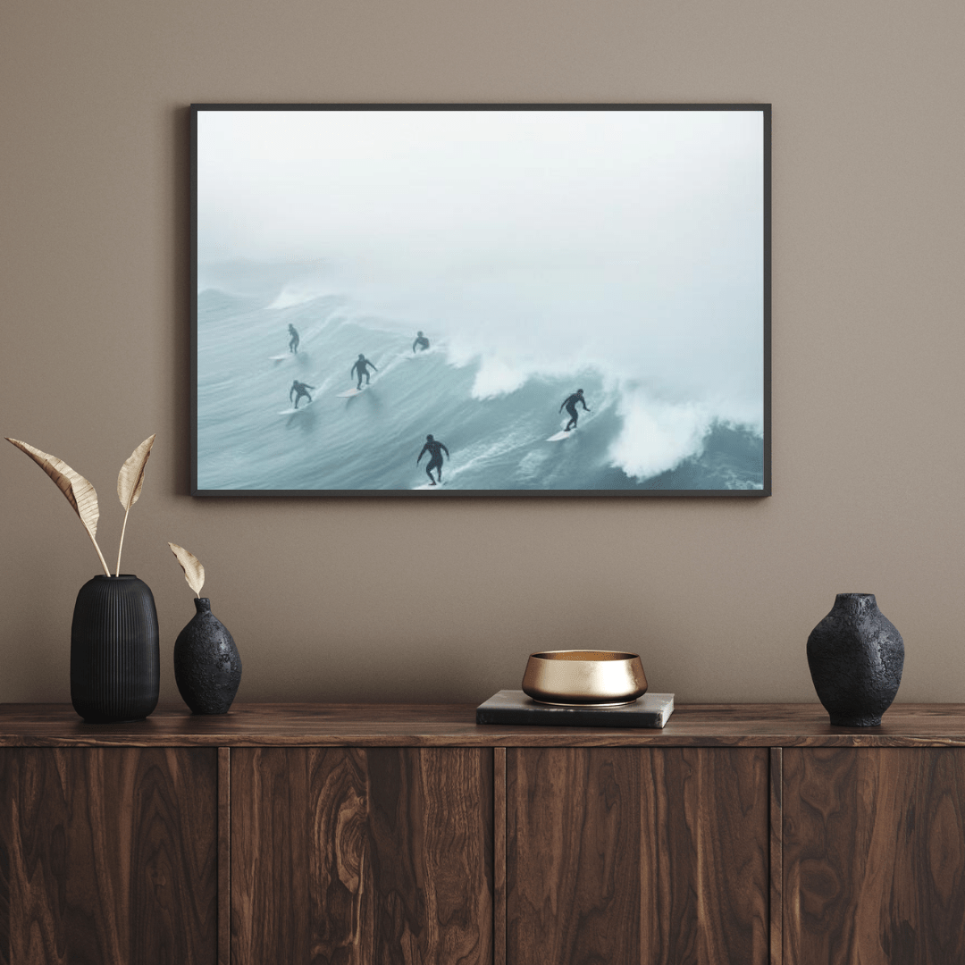 Surfers Riding Epic Waves - Surf Wall Art - Aestheticanvas