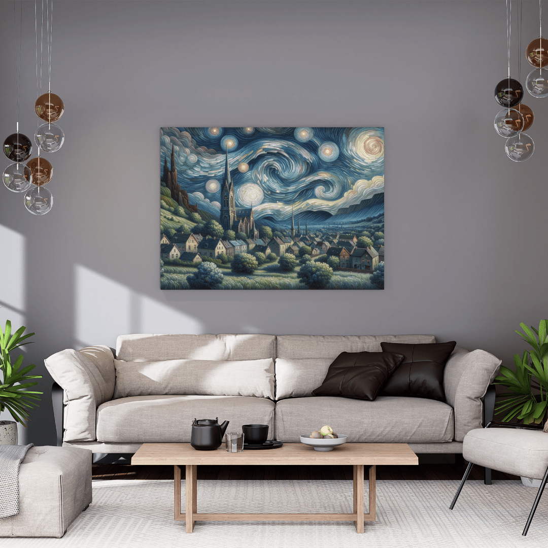 Swirling Night Sky - Landscape Wall Art - Aestheticanvas