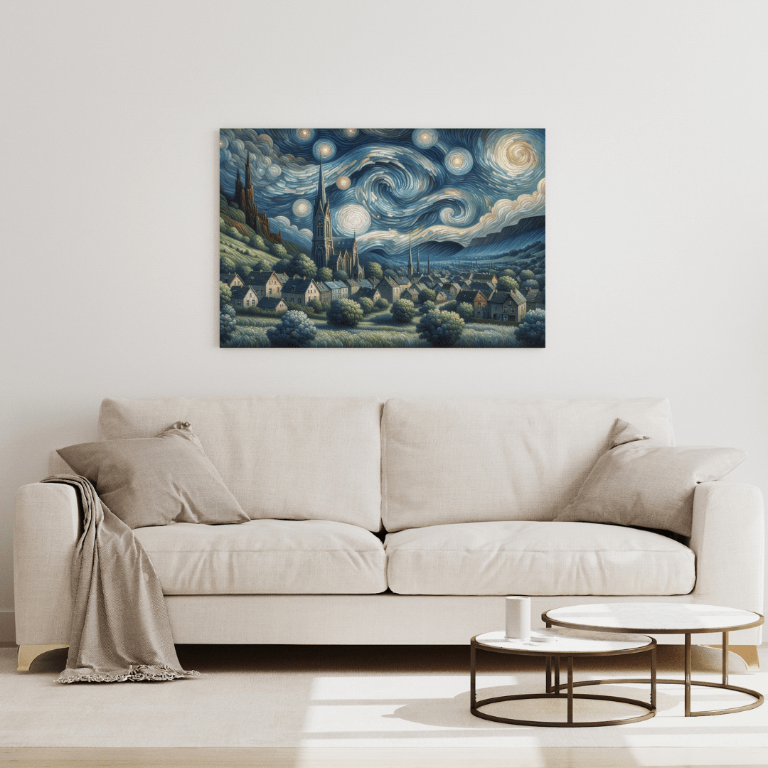 Swirling Night Sky - Landscape Wall Art - Aestheticanvas