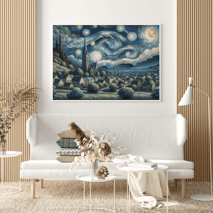 Swirling Night Sky - Landscape Wall Art - Aestheticanvas