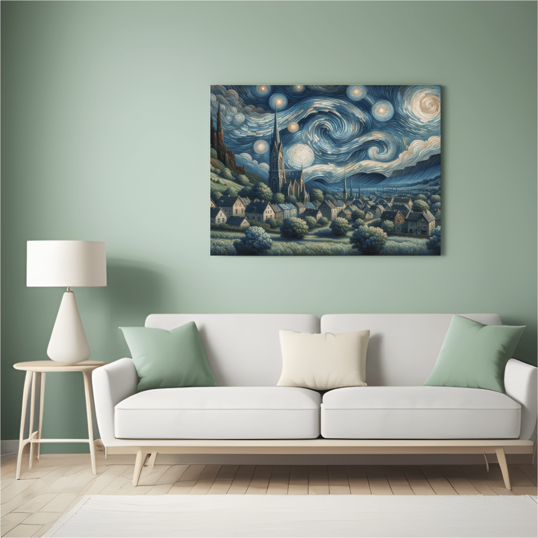 Swirling Night Sky - Landscape Wall Art - Aestheticanvas