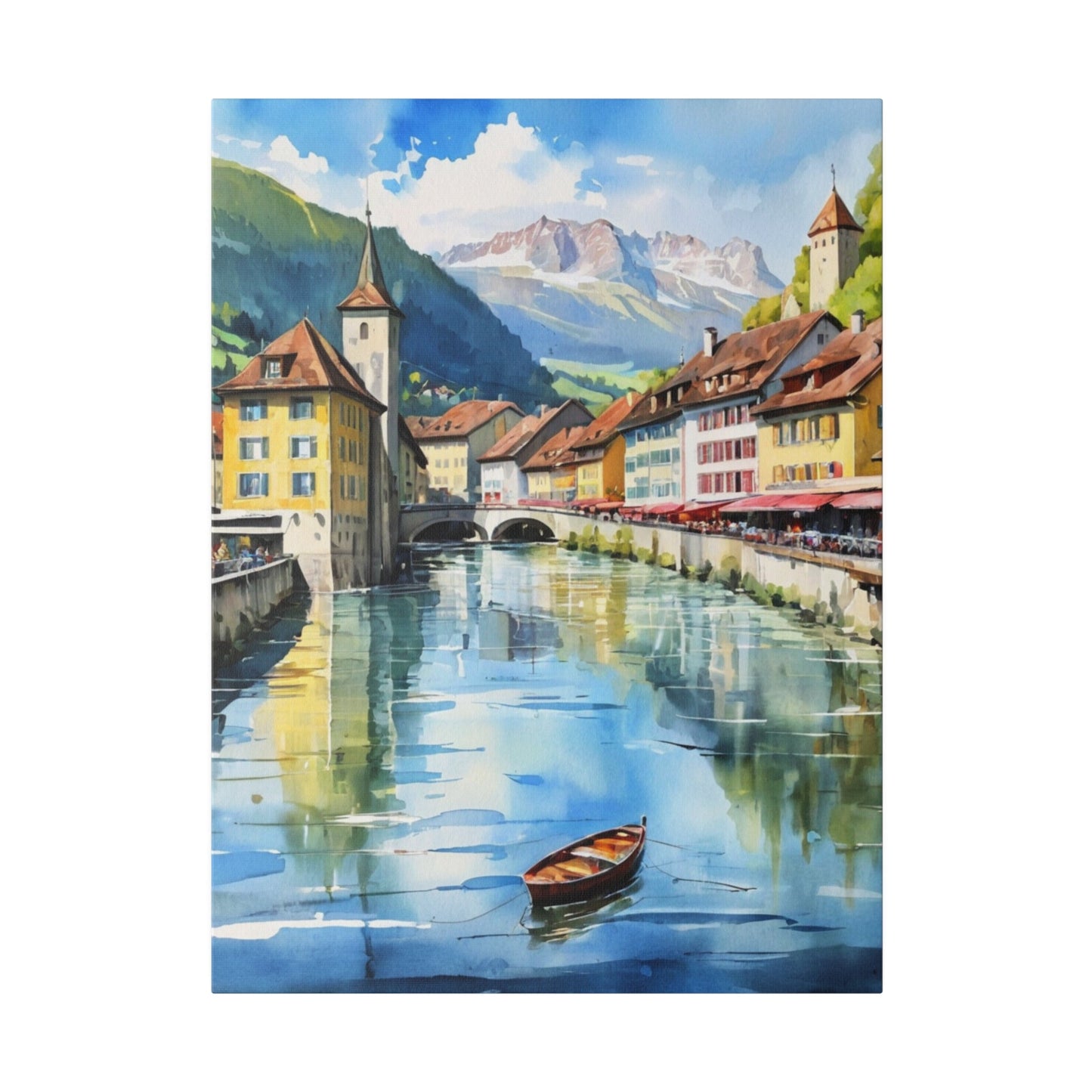 Swiss Village In The Alps - Wall Art - Aestheticanvas