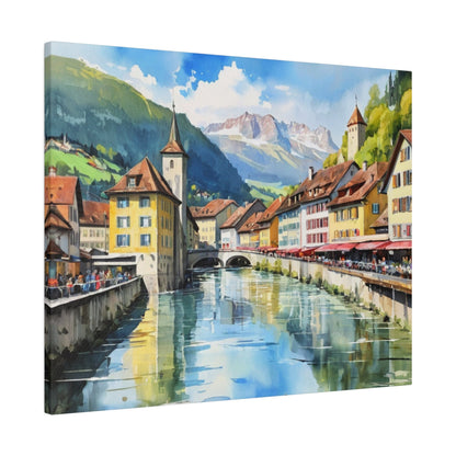 Swiss Village In The Alps - Wall Art - Aestheticanvas