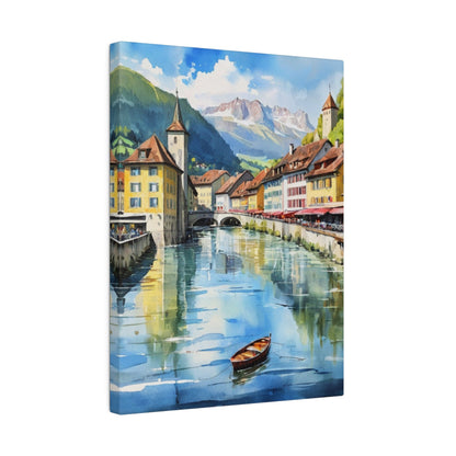 Swiss Village In The Alps - Wall Art - Aestheticanvas