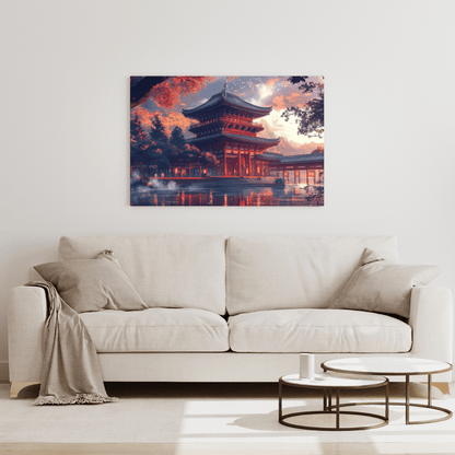 Temple Reflections – Japanese Pagoda Wall Art - Aestheticanvas