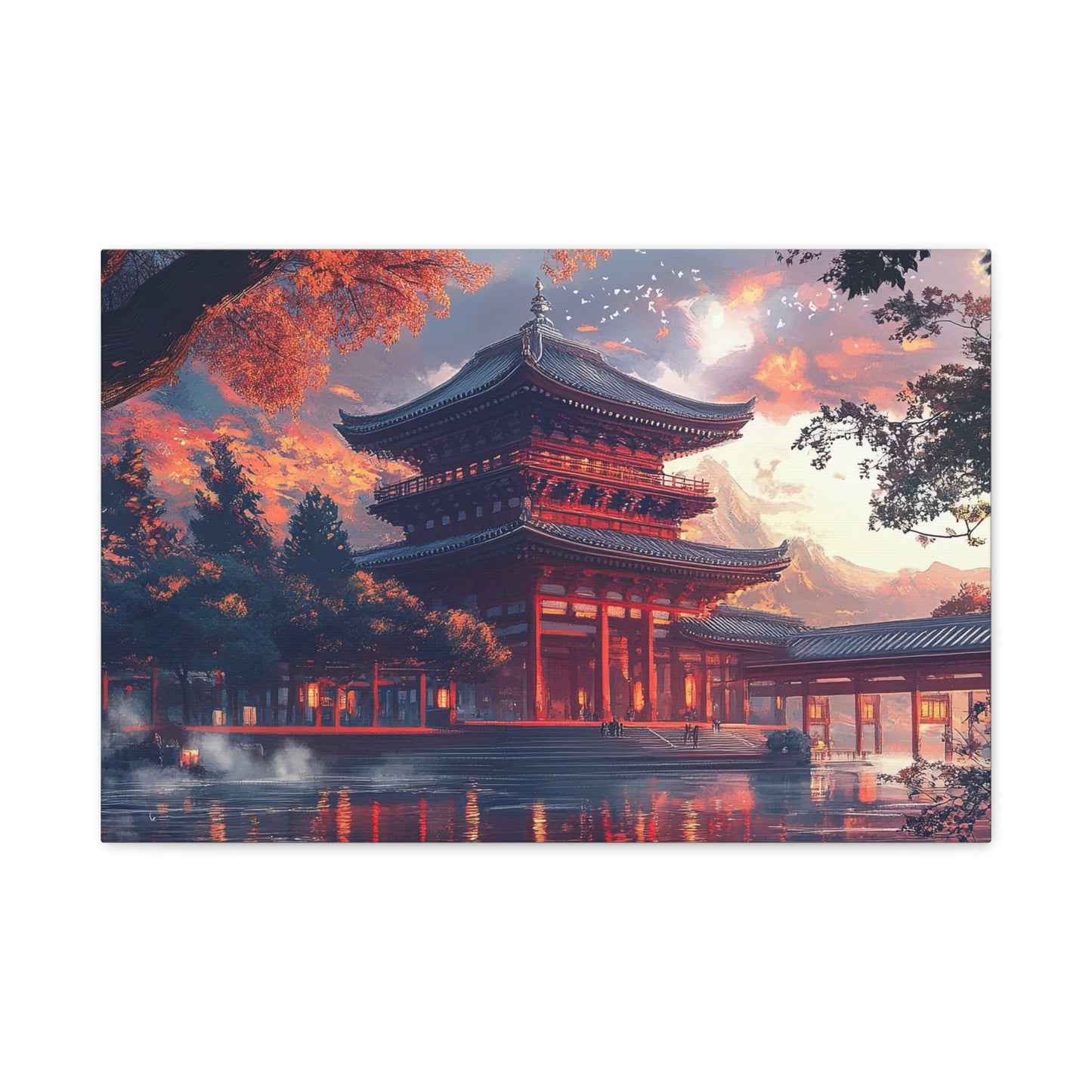 Temple Reflections – Japanese Pagoda Wall Art - Aestheticanvas