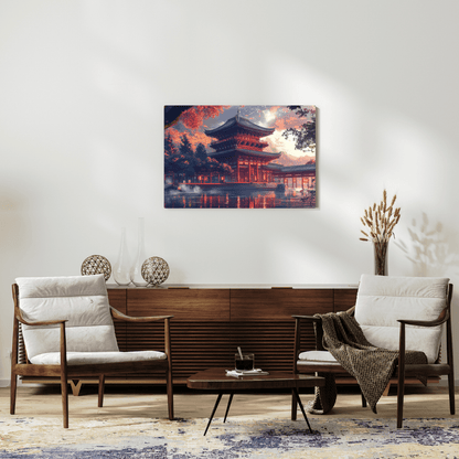 Temple Reflections – Japanese Pagoda Wall Art - Aestheticanvas