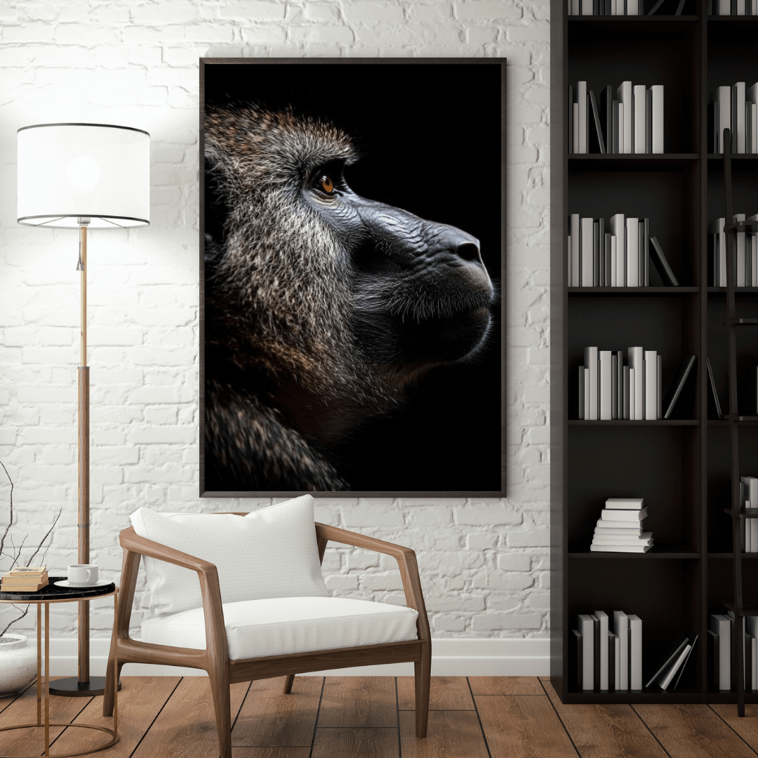 Thoughtful Baboon - Wildlife Wall Art - Aestheticanvas