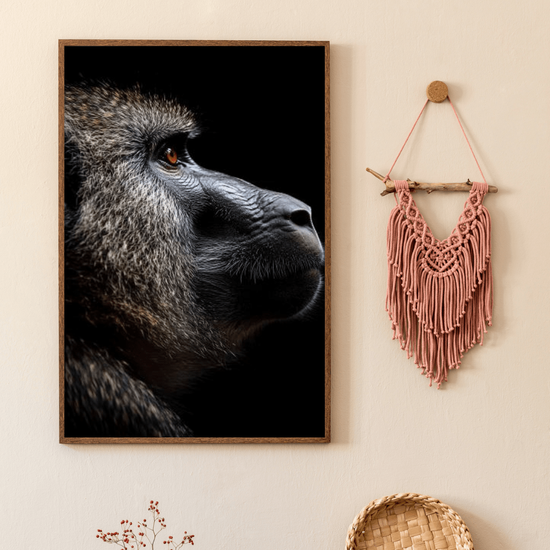 Thoughtful Baboon - Wildlife Wall Art - Aestheticanvas