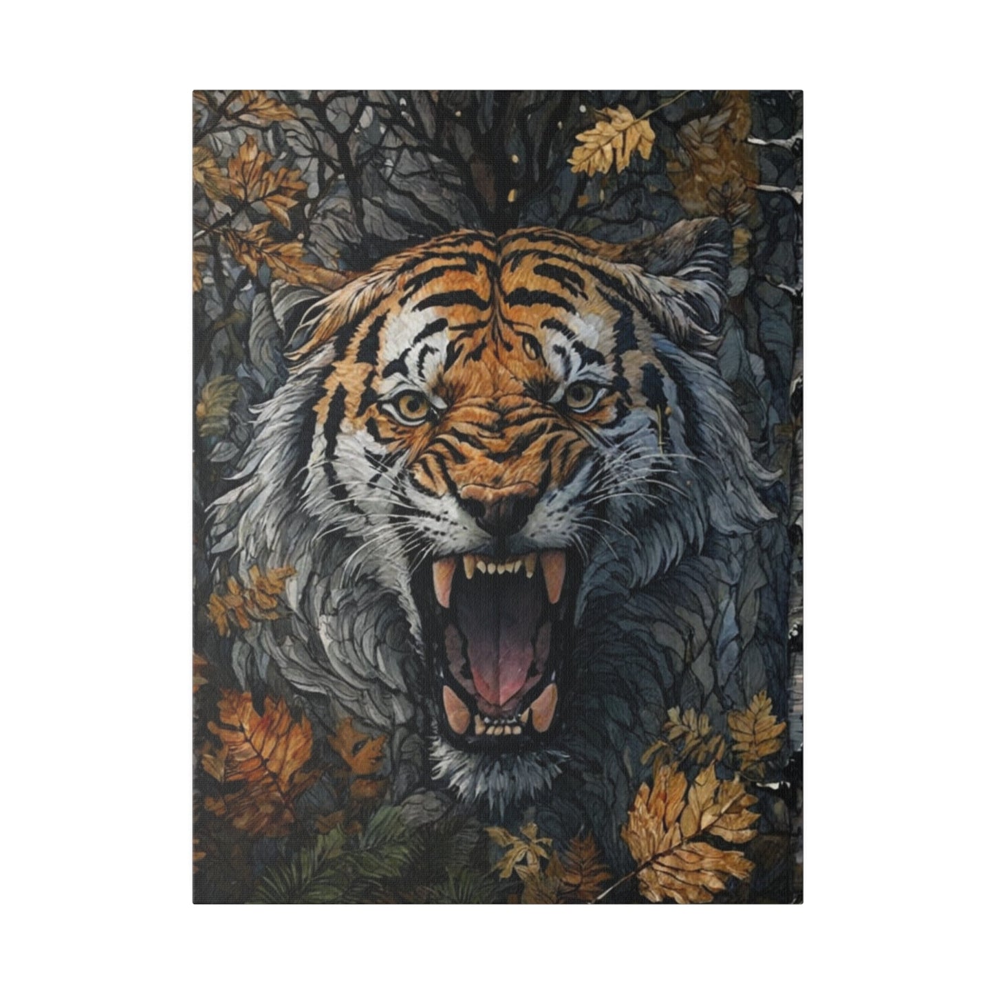 Tiger Camouflage in Leaves - Wall Art - Aestheticanvas