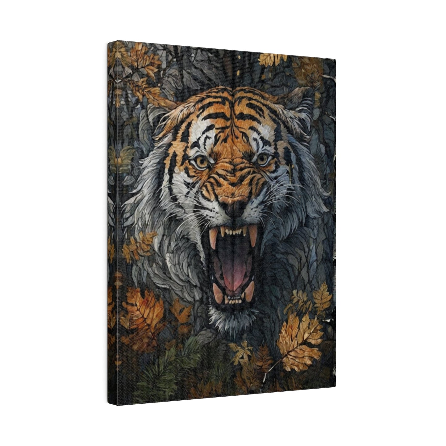 Tiger Camouflage in Leaves - Wall Art - Aestheticanvas