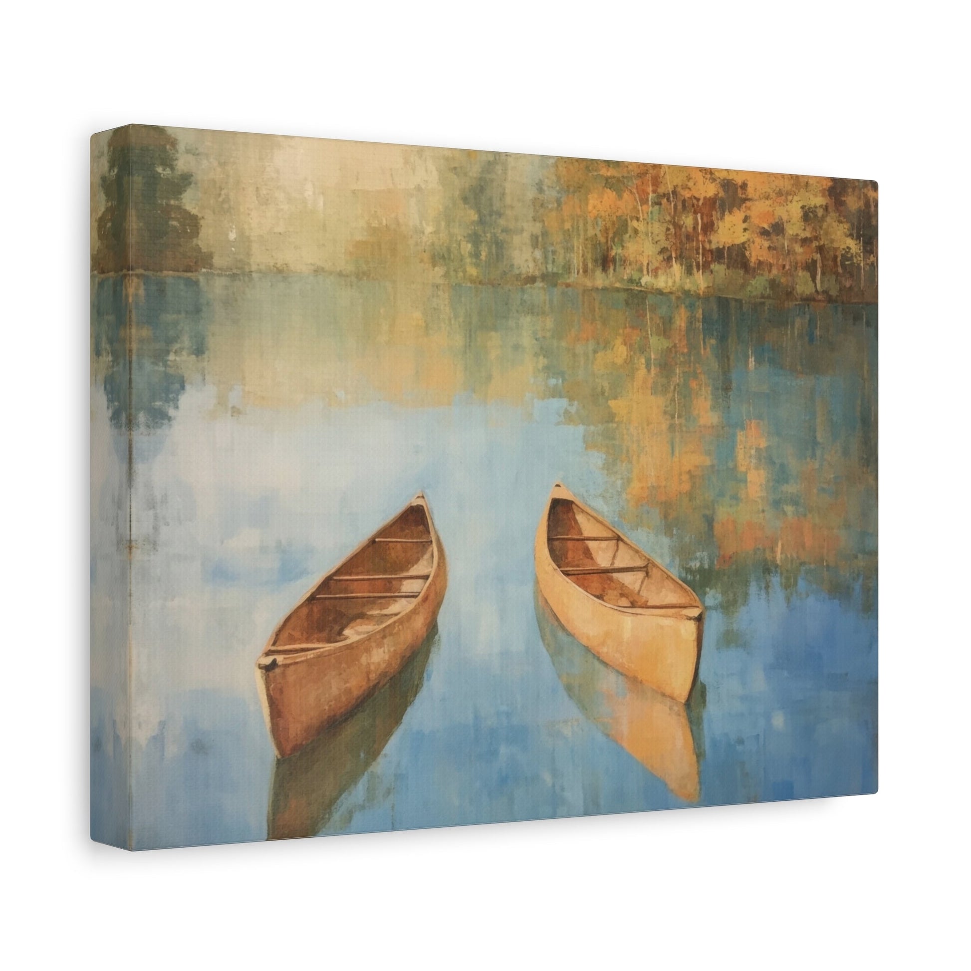 Tranquil Autumn Canoes - Nature Wall Art - Aestheticanvas