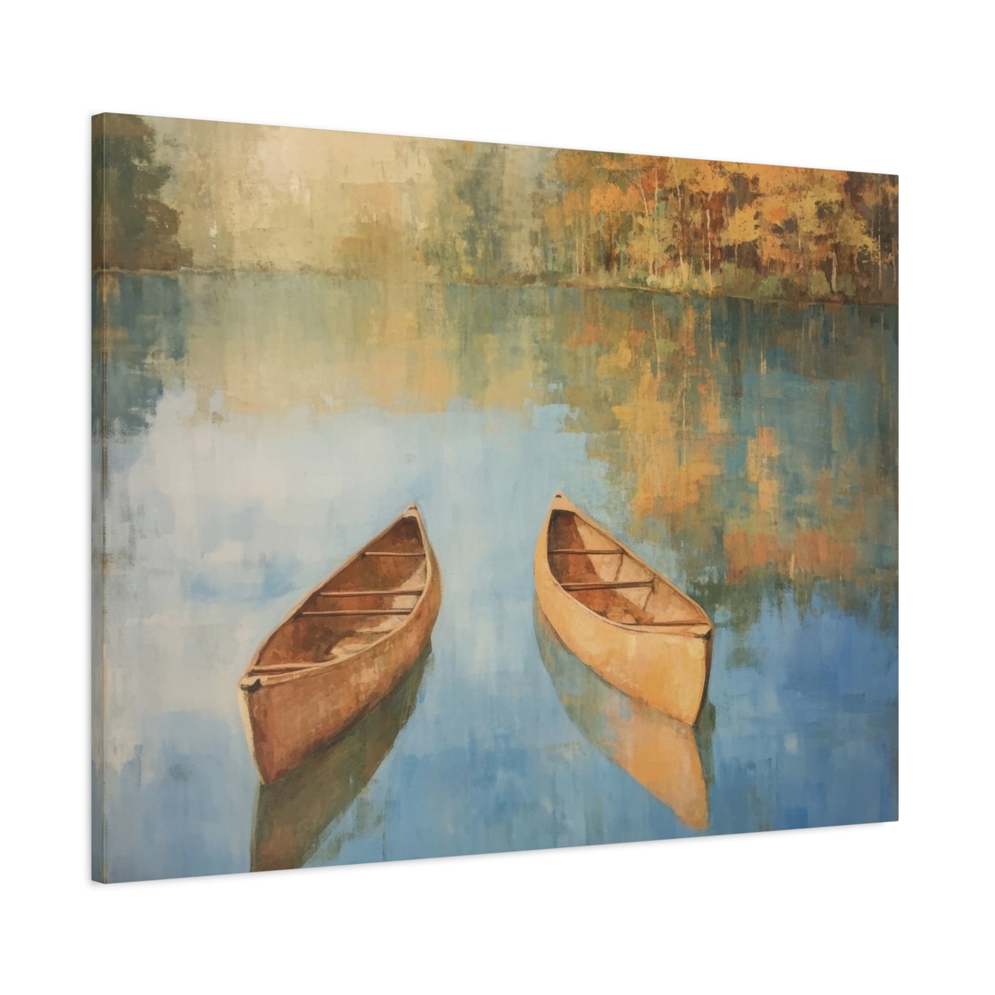 Tranquil Autumn Canoes - Nature Wall Art - Aestheticanvas