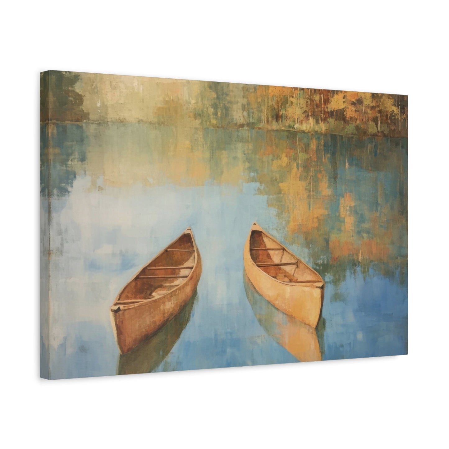 Tranquil Autumn Canoes - Nature Wall Art - Aestheticanvas