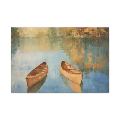 Tranquil Autumn Canoes - Nature Wall Art - Aestheticanvas