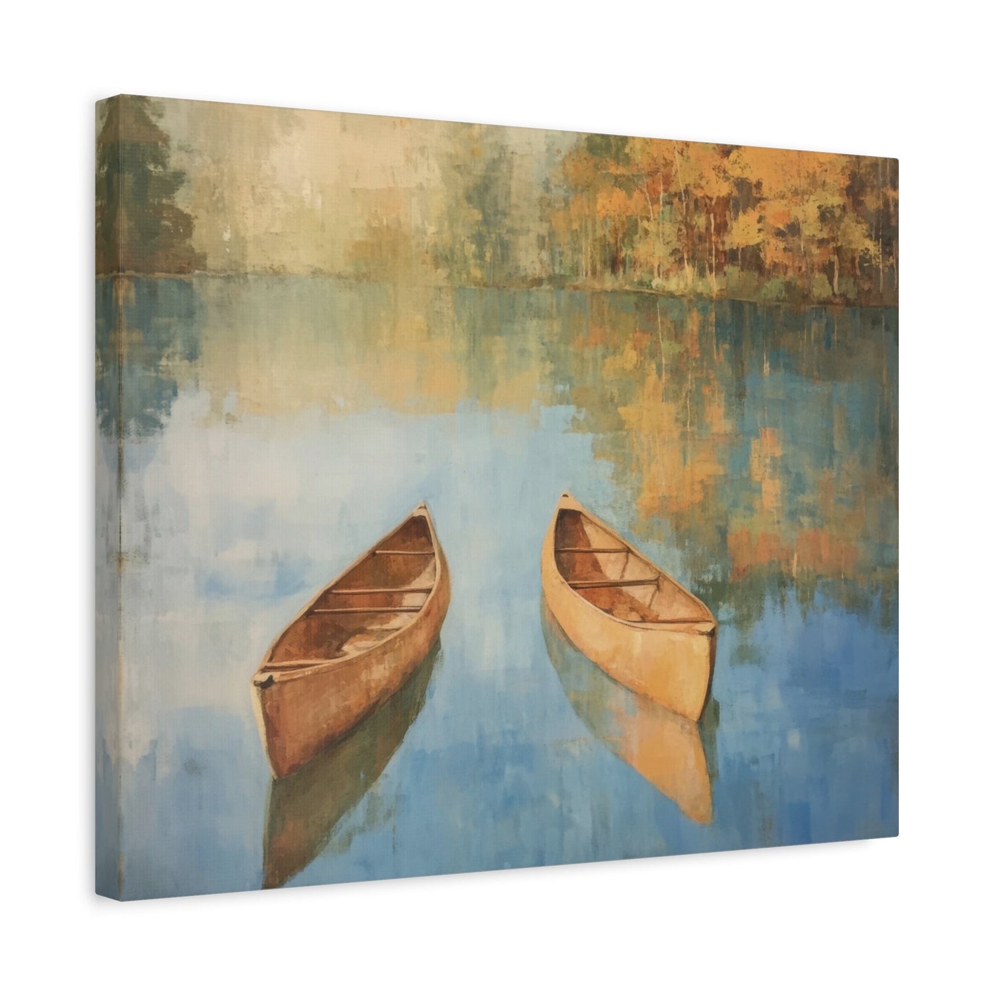 Tranquil Autumn Canoes - Nature Wall Art - Aestheticanvas