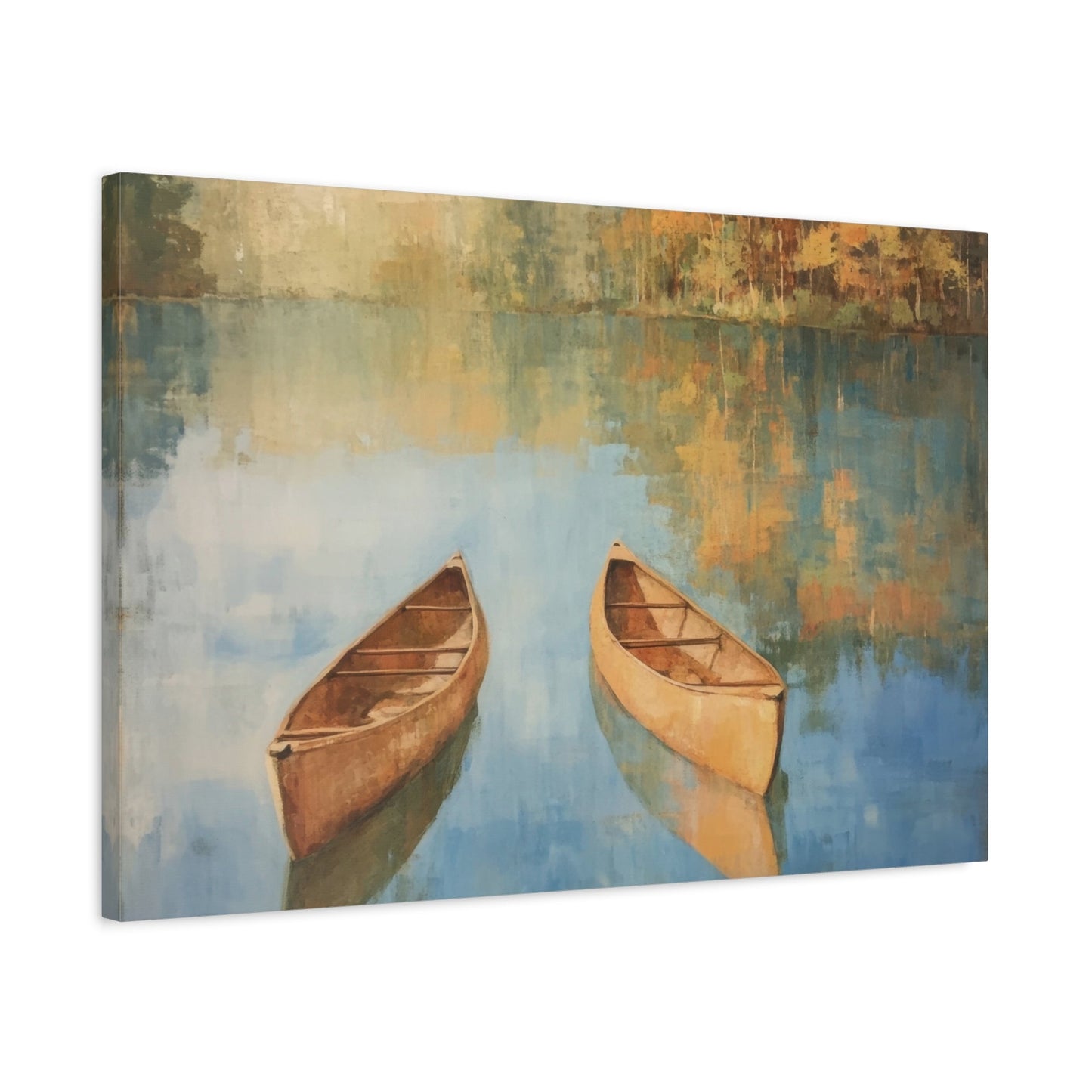 Tranquil Autumn Canoes - Nature Wall Art - Aestheticanvas