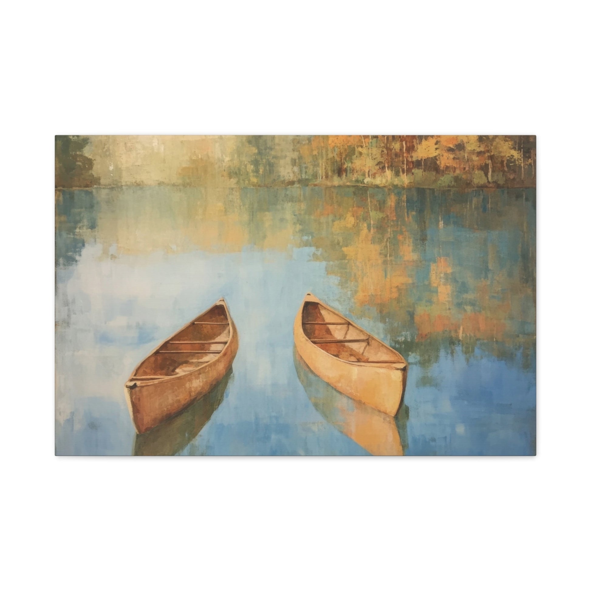 Tranquil Autumn Canoes - Nature Wall Art - Aestheticanvas