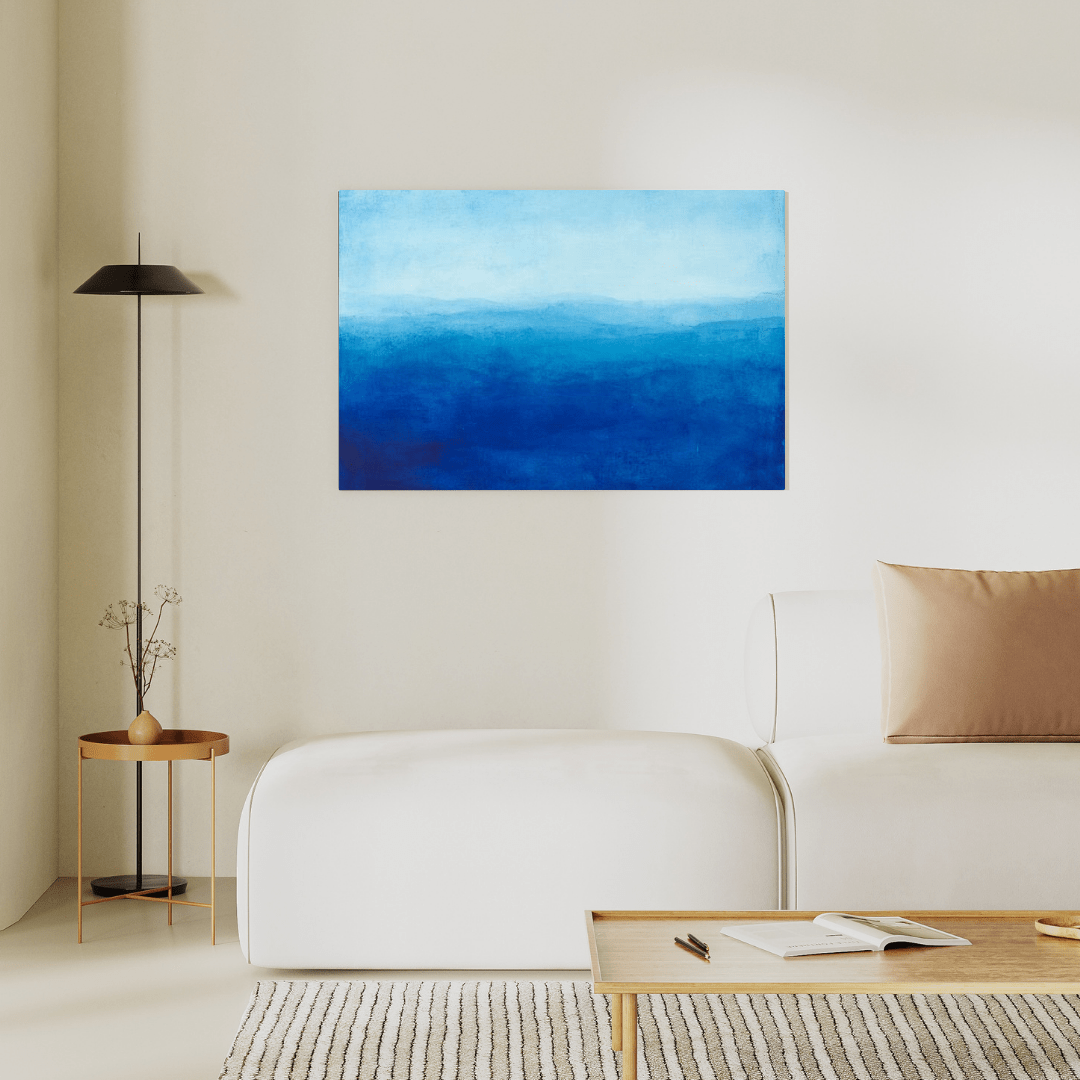 Tranquil Blue Horizons - Abstract Wall Art - Aestheticanvas