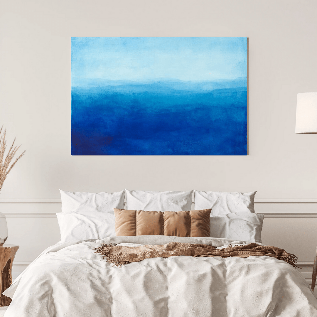 Tranquil Blue Horizons - Abstract Wall Art - Aestheticanvas