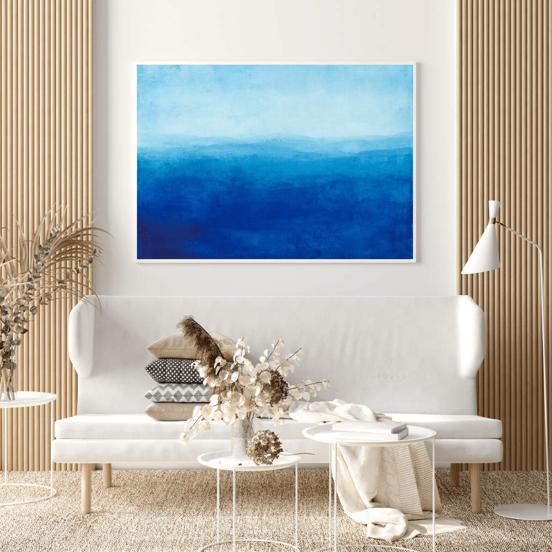 Tranquil Blue Horizons - Abstract Wall Art - Aestheticanvas