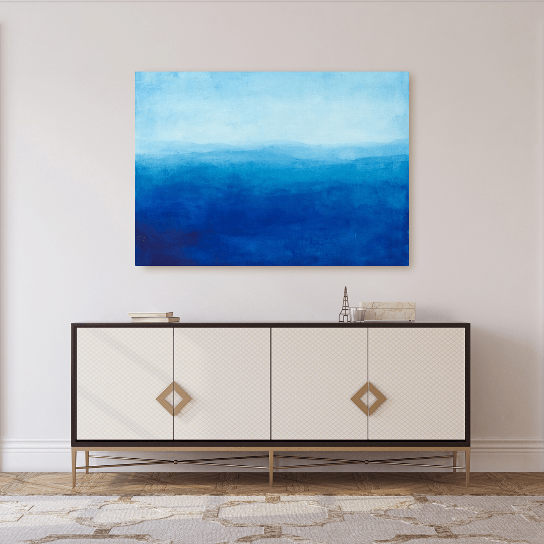 Tranquil Blue Horizons - Abstract Wall Art - Aestheticanvas