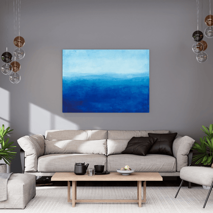 Tranquil Blue Horizons - Abstract Wall Art - Aestheticanvas