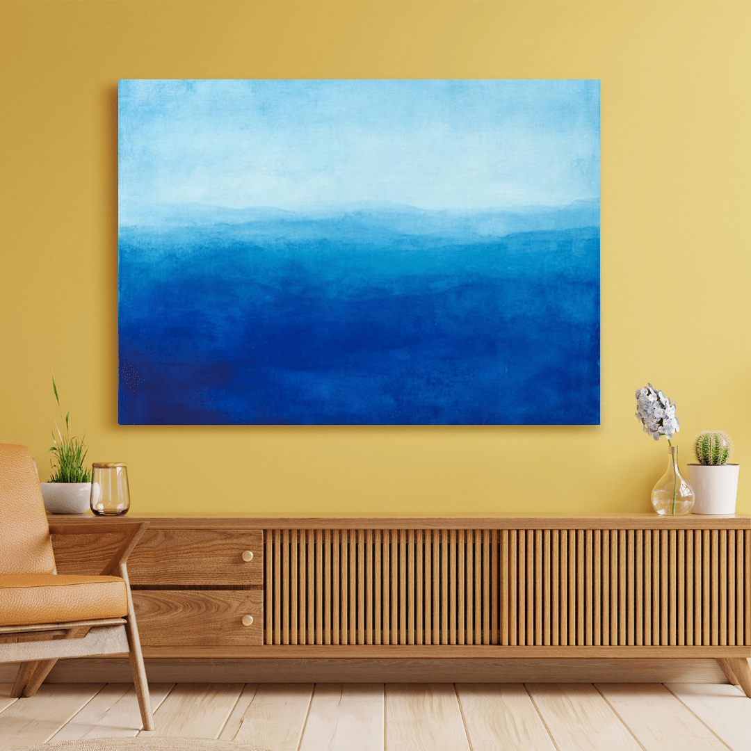 Tranquil Blue Horizons - Abstract Wall Art - Aestheticanvas