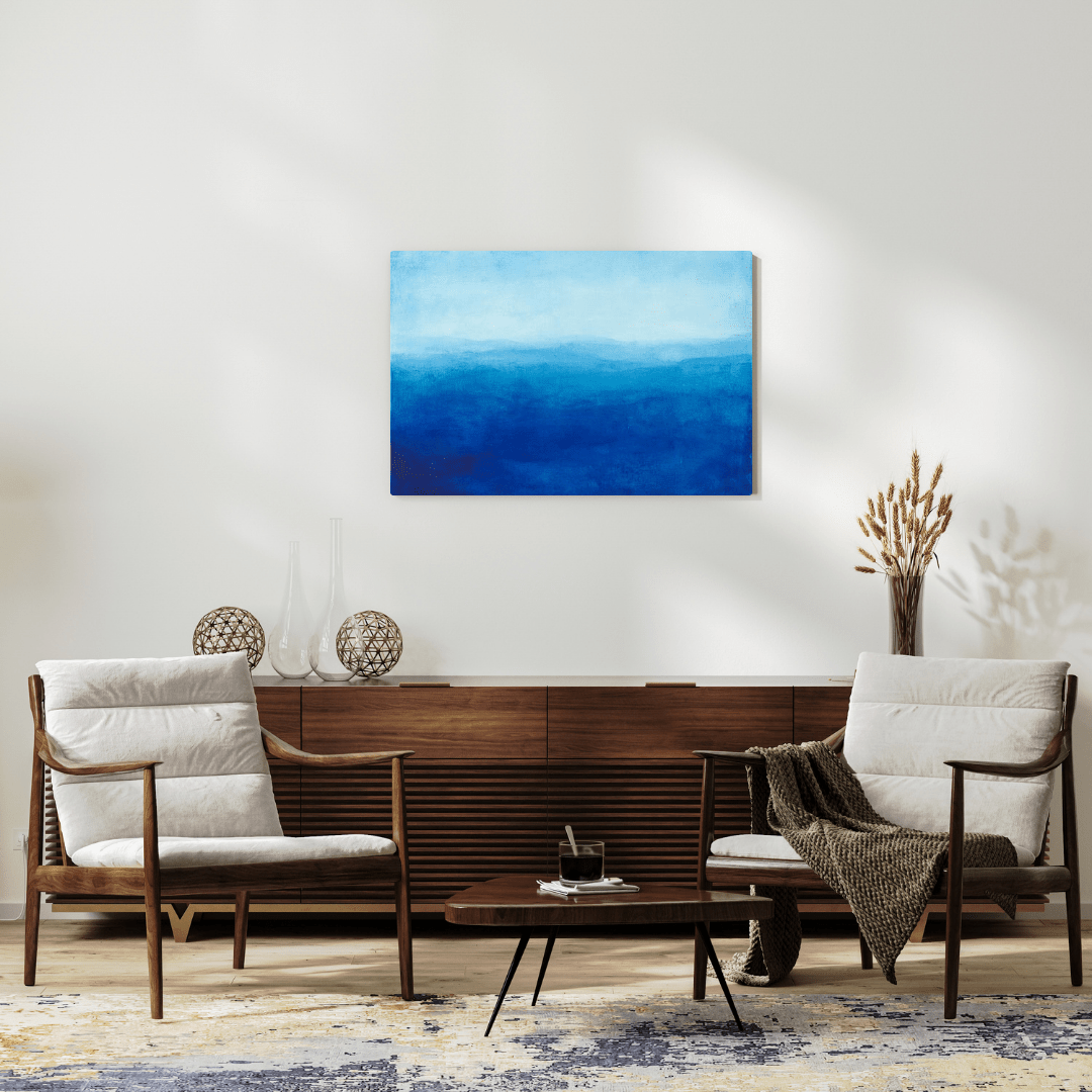 Tranquil Blue Horizons - Abstract Wall Art - Aestheticanvas