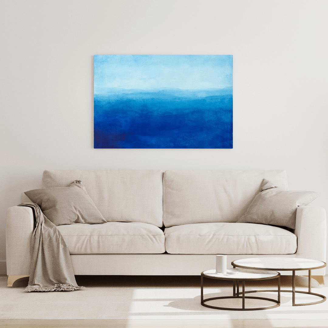 Tranquil Blue Horizons - Abstract Wall Art - Aestheticanvas