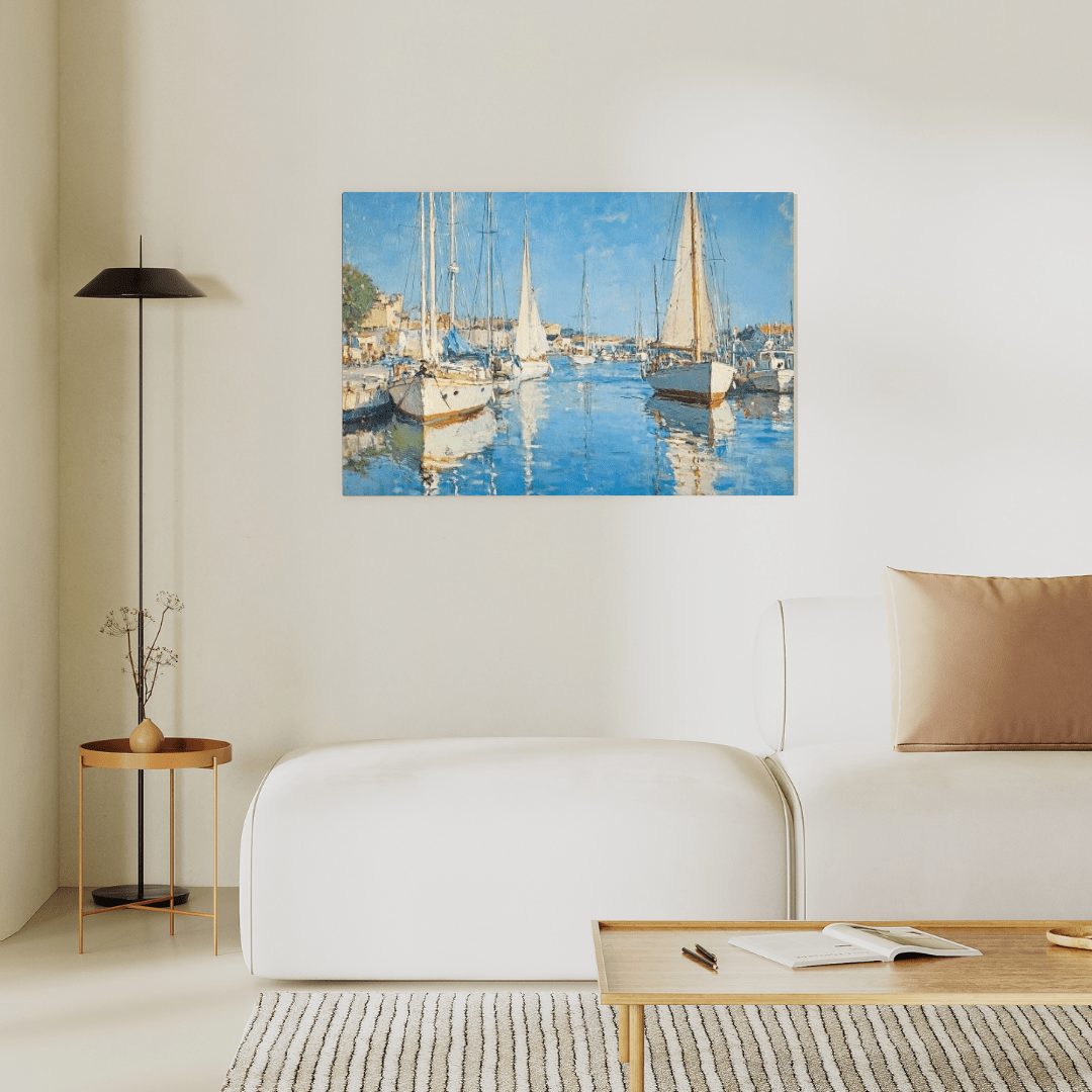 Tranquil Coastal Harbour Scene - Nautical Wall Art - Aestheticanvas