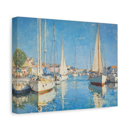 Tranquil Coastal Harbour Scene - Nautical Wall Art - Aestheticanvas