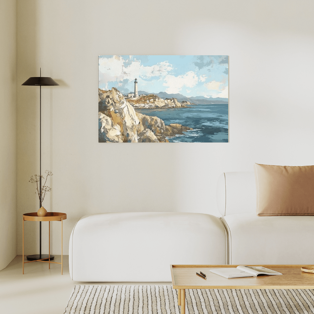 Tranquil Coastal Lighthouse View - Landscape Wall Art - Aestheticanvas