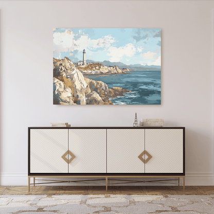 Tranquil Coastal Lighthouse View - Landscape Wall Art - Aestheticanvas