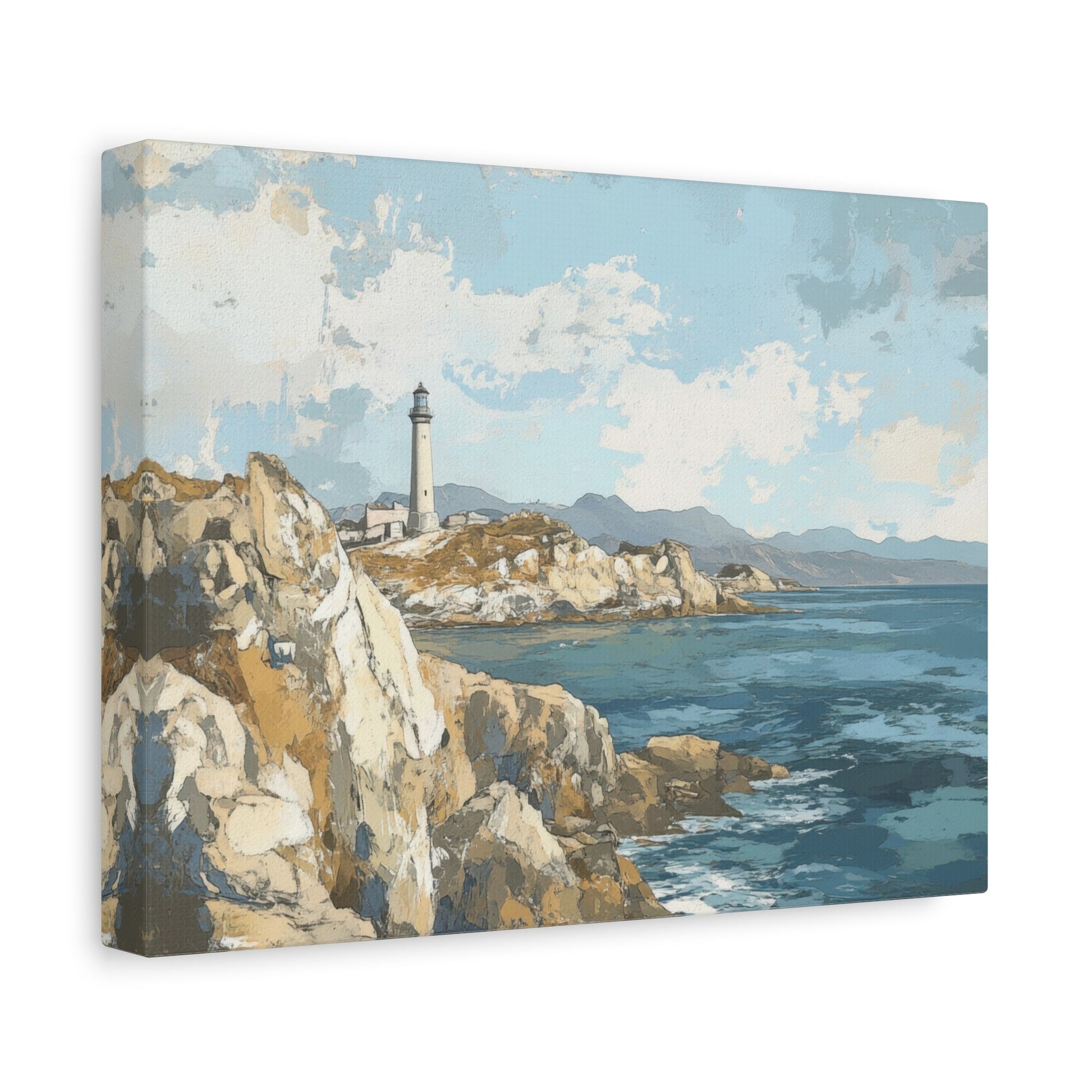 Tranquil Coastal Lighthouse View - Landscape Wall Art - Aestheticanvas