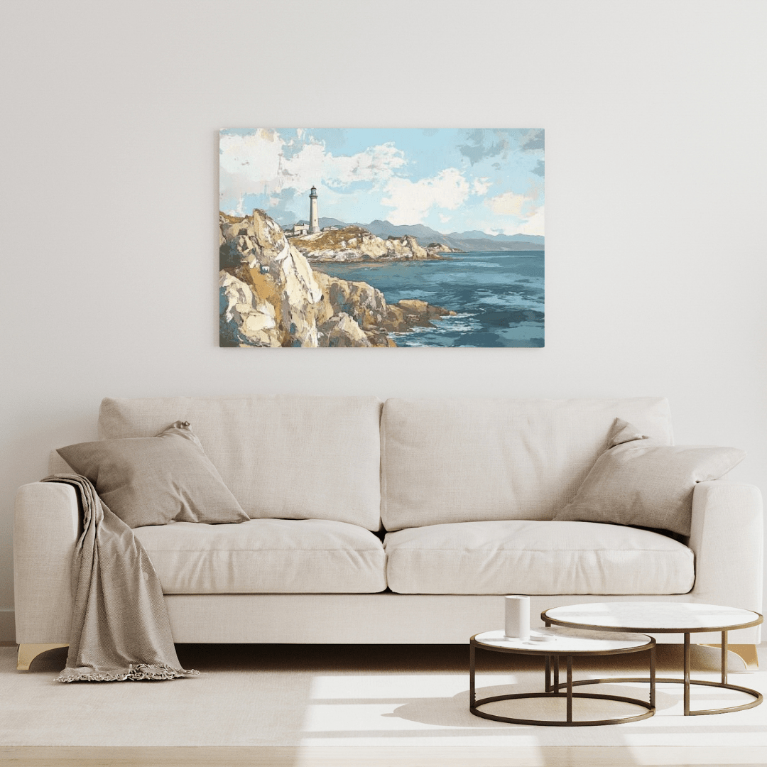 Tranquil Coastal Lighthouse View - Landscape Wall Art - Aestheticanvas