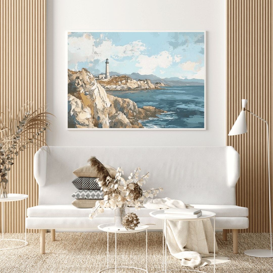 Tranquil Coastal Lighthouse View - Landscape Wall Art - Aestheticanvas