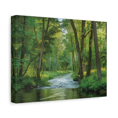 Tranquil Forest Stream - Nature Wall Art - Aestheticanvas