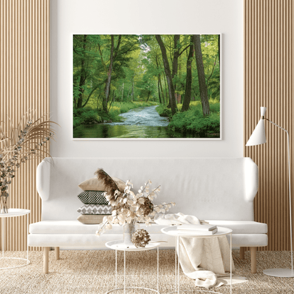 Tranquil Forest Stream - Nature Wall Art - Aestheticanvas