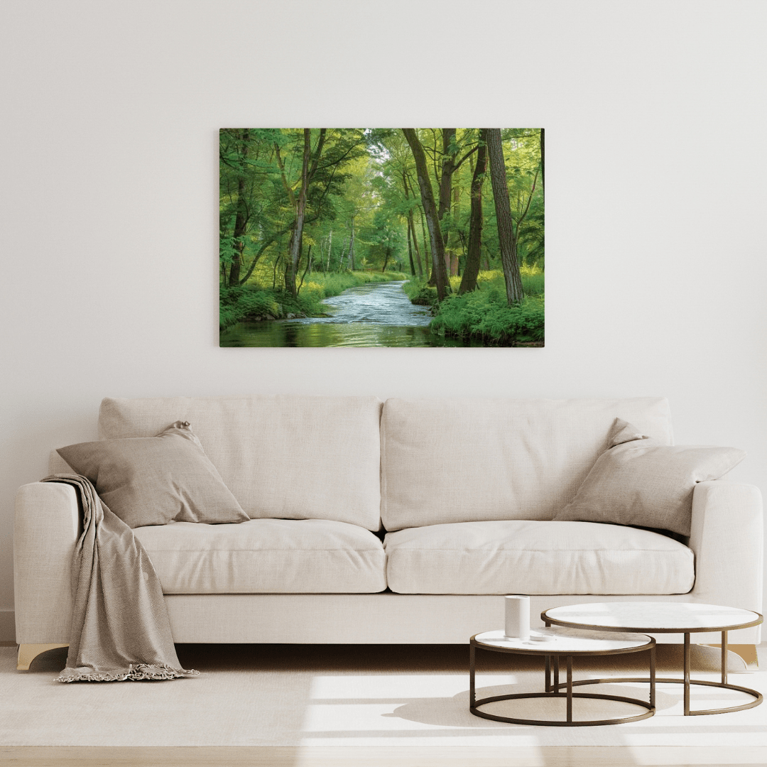 Tranquil Forest Stream - Nature Wall Art - Aestheticanvas