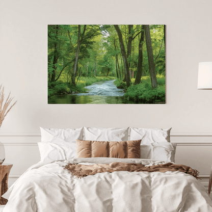 Tranquil Forest Stream - Nature Wall Art - Aestheticanvas