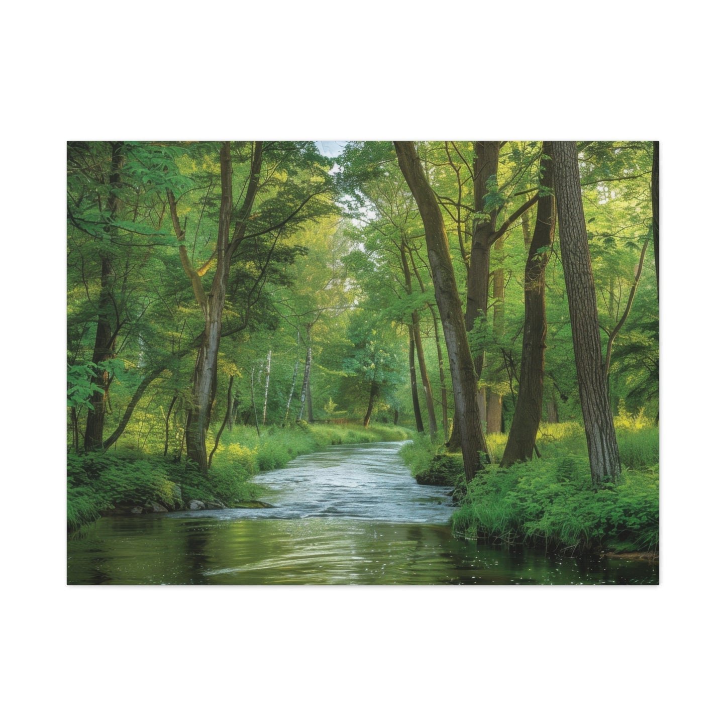 Tranquil Forest Stream - Nature Wall Art - Aestheticanvas