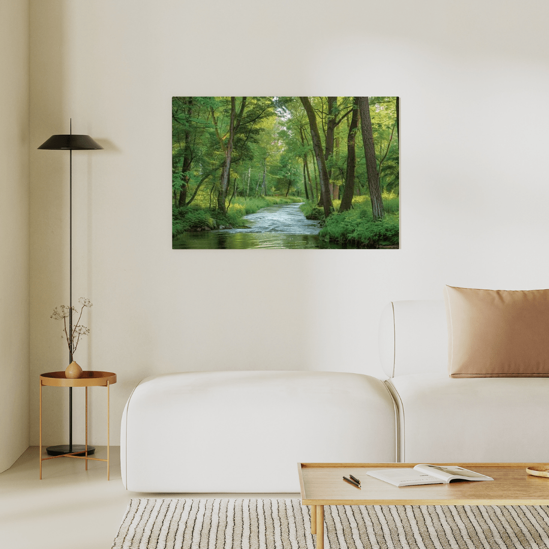 Tranquil Forest Stream - Nature Wall Art - Aestheticanvas