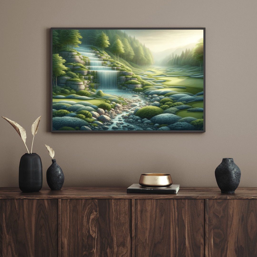 Tranquil Golf Course Oasis - Nature Wall Art - Aestheticanvas