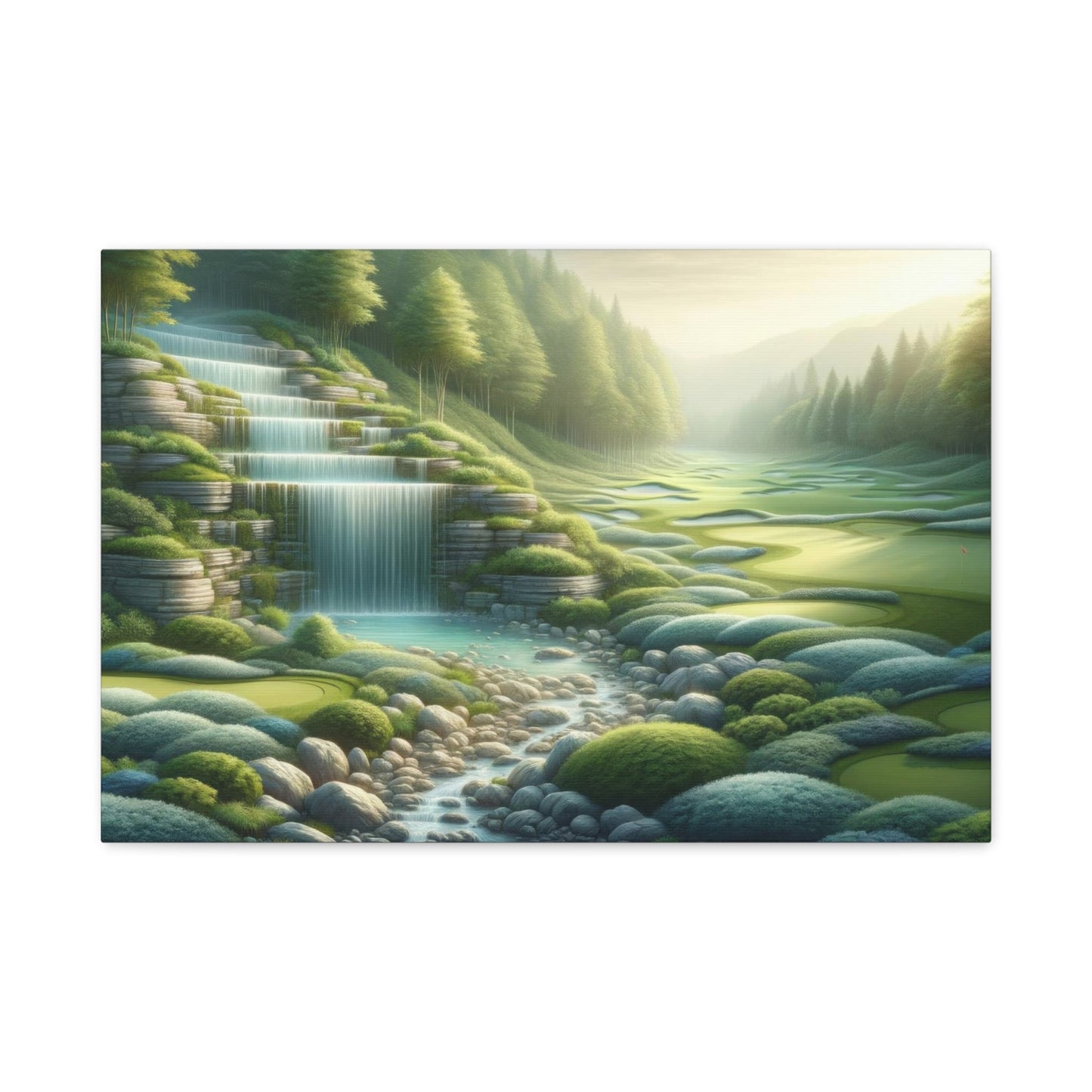 Tranquil Golf Course Oasis - Nature Wall Art - Aestheticanvas